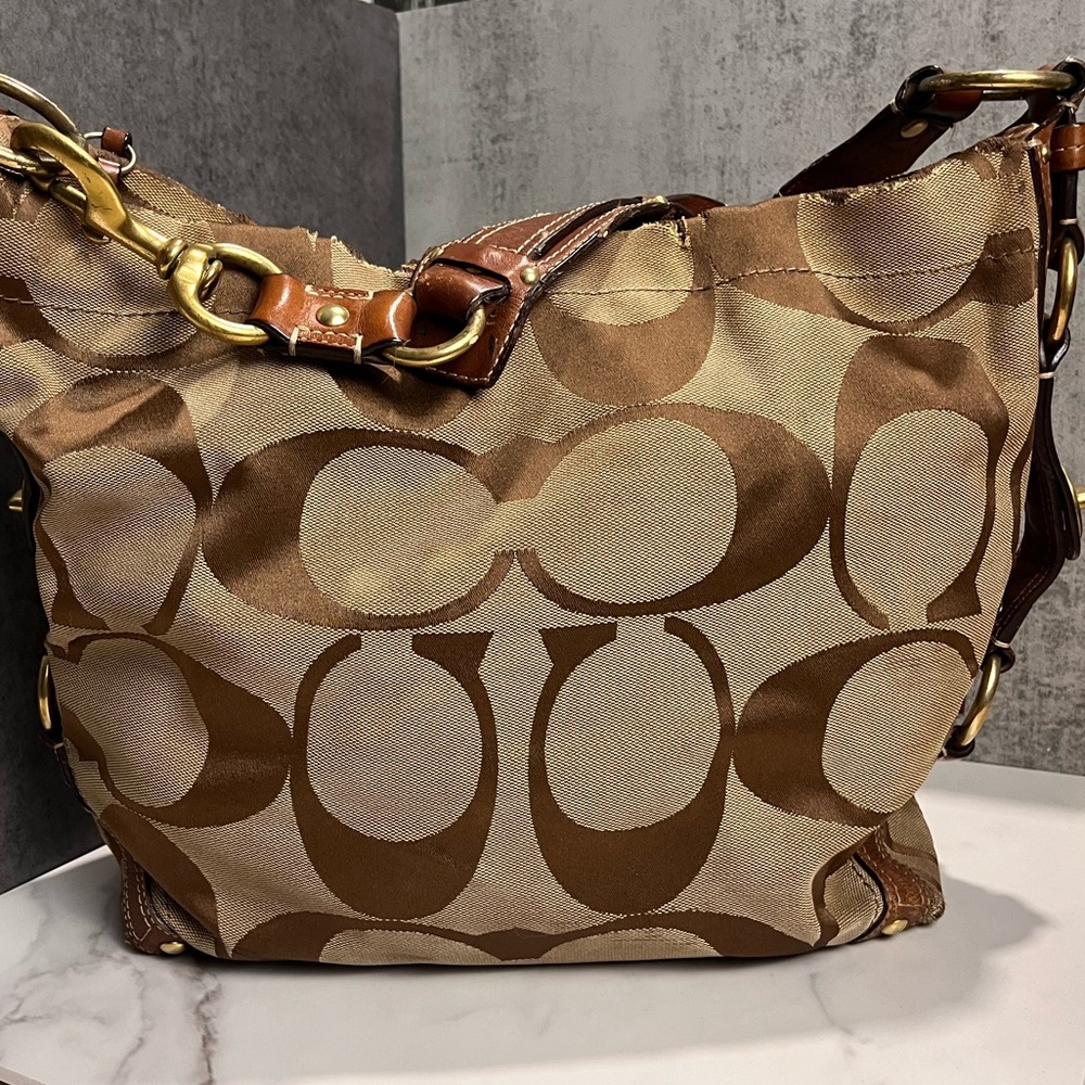 Coach Brown and Tan Hobo Bag